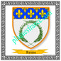 Plaque métal décorative fond blanc carrée 30x30 cm blason de Reims, Marne 51