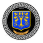 Plaque métal décorative ronde  blason Sainte Marie aux Chênes (57), fond noir