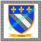 Plaque métal décorative fond blanc carrée, blason de Troyes, Aube 10