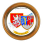 Plaque métal décorative format rond Ø 30 cm cadre bois Sailly-Achâtel, canton du Saulnois, Moselle 57