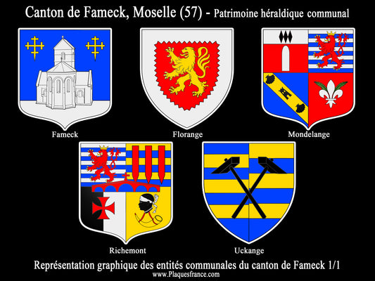 Plaque métal décorative Collector planche 1/1 Canton de Fameck Moselle 57