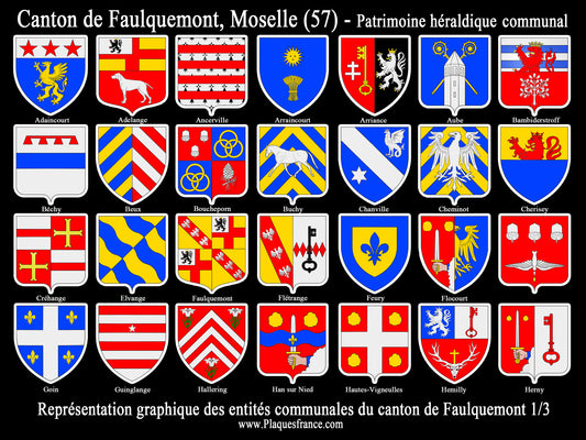 Plaque métal décorative Collector planche 1/3 Canton de Faulquemont Moselle 57