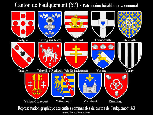 Plaque métal décorative Collector planche 3/3 Canton de Faulquemont Moselle 57