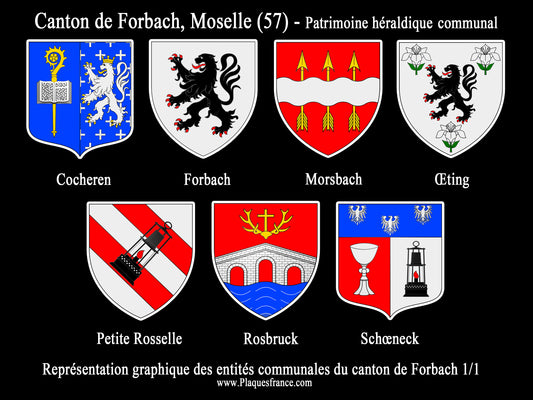 Plaque métal décorative Collector planche 1/1 Canton de Forbach Moselle 57