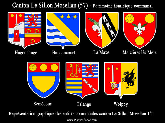 Plaque métal décorative Collector planche 1/1 Canton Le Sillon Mosellan Moselle 57