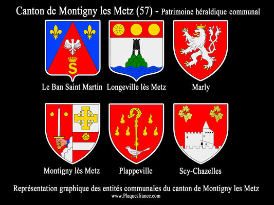 Plaque métal décorative Collector planche 1/1 Canton de Montigny les Metz Moselle 57