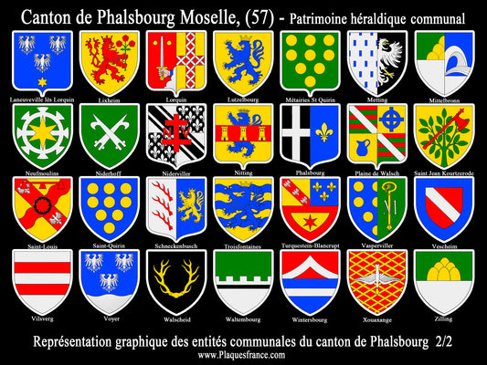 Plaque métal décorative Collector planche 2/2 Canton de Phalsbourg Moselle 57