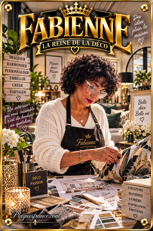 Plaque métal décorative, Fabienne La Décoratrice