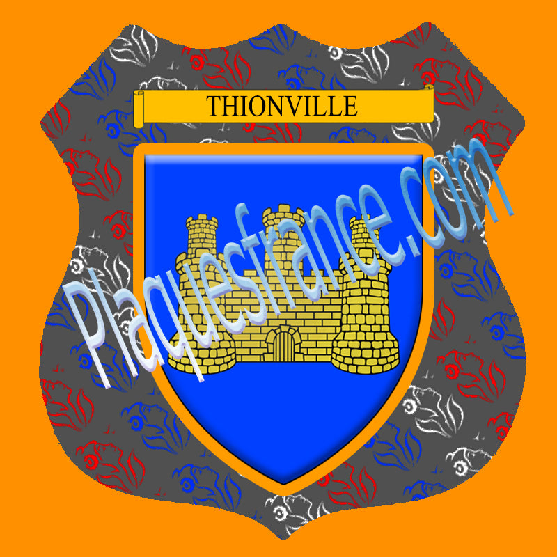 Plaque métal décorative format écusson Ø 30cm fond marianne Thionville, Moselle 57
