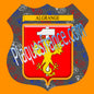 Plaque métal décorative format écusson, blason Algrange Moselle 57, fond marianne ,