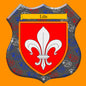 Plaque métal décorative format écusson Ø 30cm fond marianne blason Lille, Nord 59