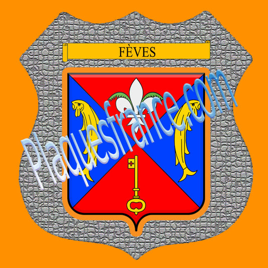 Plaque métal décorative format écusson Ø 30cm fond mozaique, Moselle 57