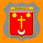 Plaque métal décorative format écusson Ø 30cm fond mozaique blason Maizières-lès-Vic, Moselle 57