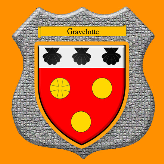 Plaque métal décorative format écusson Ø 30cm fond mozaique,  blason Gravelotte 57