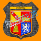 Plaque métal décorative format écusson Ø 30cm fond plaques métal blason L'Hôpital 57