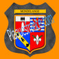 Plaque métal décorative format écusson Ø 30cm fond métal+verre blason Mondelange, Moselle 57