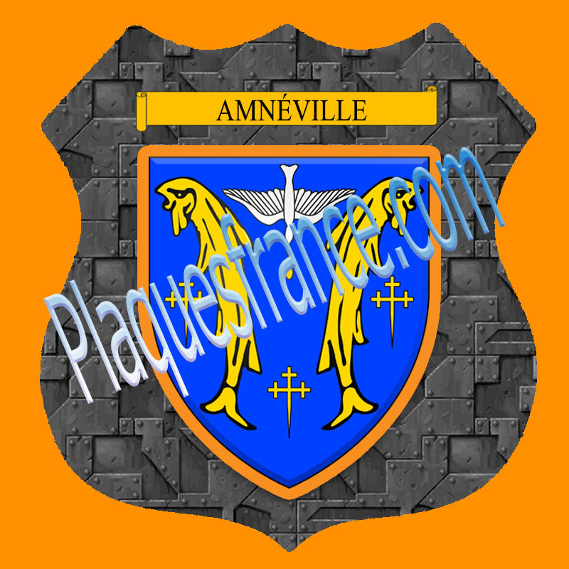 Plaque métal décorative format écusson Ø 30cm fond plaques métal Amnéville, Moselle 57