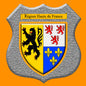 Plaque métal décorative format écusson Ø 30cm fond mozaique,  blason Hauts de France