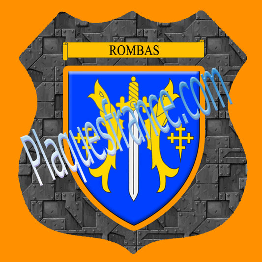 Plaque métal décorative format écusson Ø 30cm fond plaque métal blason Talange, Moselle 57