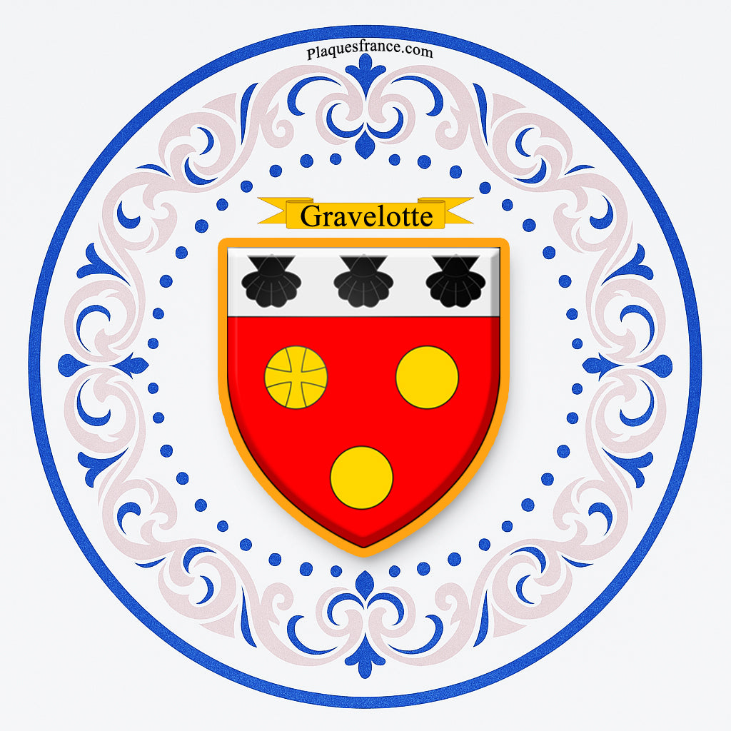 Plaque métal décorative aile lys ronde Ø 30 cm blason Gravelotte, canton Les Côteaux Mosellans Moselle 57