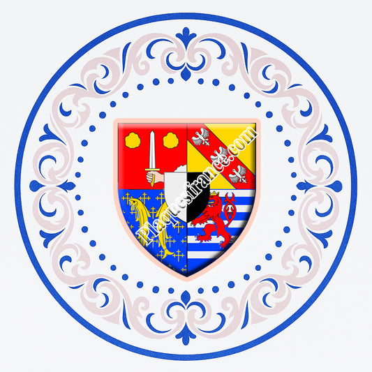 Plaque métal décorative ronde  Ø 30  cm fleur de lys avec blason Moselle  57