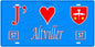 Plaque métal décorative, J'❤️Altviller, Moselle, fond mur bleu 57