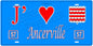 Plaque métal décorative, J'❤️ Ancerville, Moselle, fond mur bleu 57
