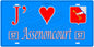 Plaque métal décorative, J'❤️Assenoncourt, Moselle (57)