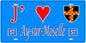 Plaque métal décorative, J'❤️Ay-sur-Moselle, Moselle, fond mur bleu 57