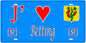Plaque métal décorative, J'❤️ Betting, Moselle (57)
