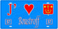 Plaque métal décorative, J'❤️Boustroff, Moselle (57)