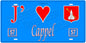 Plaque métal décorative, J'❤️ Cappel, Moselle, fond mur bleu 57