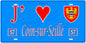 Plaque métal décorative, J'❤️ Coin-sur-Seille, Moselle, fond mur bleu 57