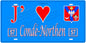 Plaque métal décorative, J'❤️ Condé-Northen, Moselle, fond mur bleu 57