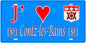 Plaque métal décorative, J'❤️ Contz-les-Bains, Moselle, fond mur bleu 57