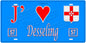 Plaque métal décorative, J'❤️Desseling, Moselle, fond mur bleu 57