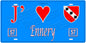 Plaque métal décorative, J'❤️Ennery , Moselle, fond mur bleu 57