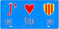 Plaque métal décorative, J' ❤️Foix, Ariège (09)
