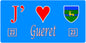 Plaque métal décorative, J' ❤️Gueret, Creuse 23