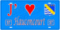 Plaque métal décorative,J'❤️Hauconcourt, Moselle, fond mur bleu 57