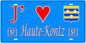 Plaque métal décorative, J'❤️ Haute-Kontz, Moselle, fond mur bleu 57