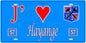 Plaque métal décorative 15 x 30 cm, J' ❤️Hayange, Moselle (57)