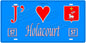 Plaque métal décorative, J'❤️Holacourt, Moselle, fond mur bleu 57