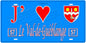 Plaque métal décorative, J'❤️Le Val-de-Guéblange, Moselle, fond mur bleu 57