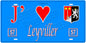 Plaque métal décorative, J'❤️Leyviller, Moselle, fond mur bleu 57