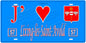 Plaque métal décorative, J'❤️Lixing-lès-Saint-Avold, Moselle, fond mur bleu 57