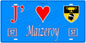 Plaque métal décorative, J'❤️Maizeroy, Moselle, fond mur bleu 57