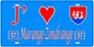 Plaque métal décorative, J'❤️Marange-Zondrange, Moselle, fond mur bleu 57