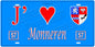 Plaque métal décorative, J'❤️Monneren, Moselle, fond mur bleu 57