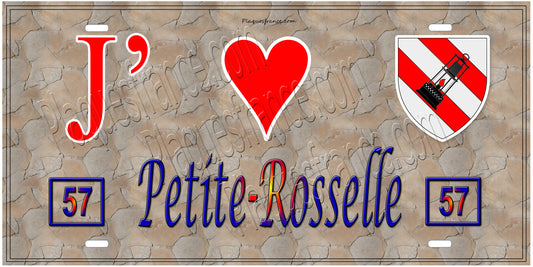 Plaque métal décorative 15 x 30 cm fond mur antique 57 J' ❤️ Petite-Rosselle, canton Forbach Moselle 57